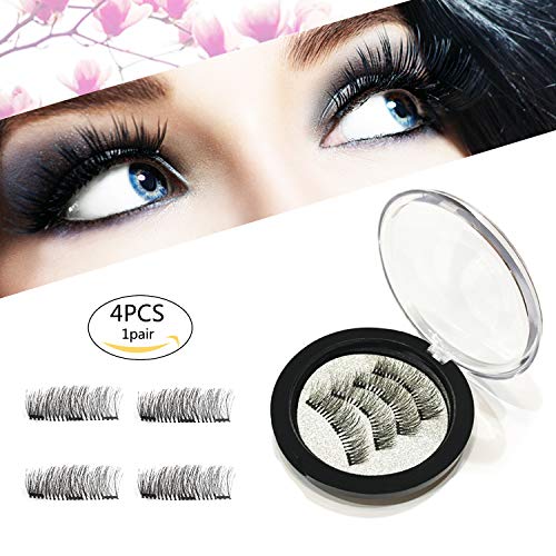 Magnetic Eyelashes Glue Free 3 Magnets,Best 3D Full Eye False Lashes Extension For Natural Look, Reusable Ultra Thin Fake Eyelashes, Premium Quality,2018 Upgraded