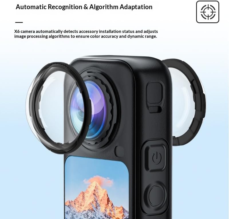 Image of Insta 360 X6 Dual Lens Protector Tempered Glass Lens Cap, 10H Hardness Scratch-Resistant Anti-Shock Lens Cover, 1:1 Precise Fit Camera Insta 360 Action Camera Accessories (X6 Dual Lens)