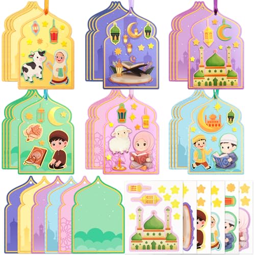 Fancy Land 24 Pack Ramadan Crafts for Kids Ramadan Eid Activities Craft Kits Make Your Own Ramadan Eid Decorations