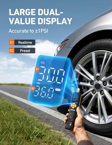 Image of AstroAI 150 PSI Tire Inflator Portable Air Compressor for Car Tires, Cordless Bike Pump with LCD Display, Auto Shut-Off, 5 Modes Air Pump for Car Motorcycle Bicycle Balls, LED Light & Storage Design
