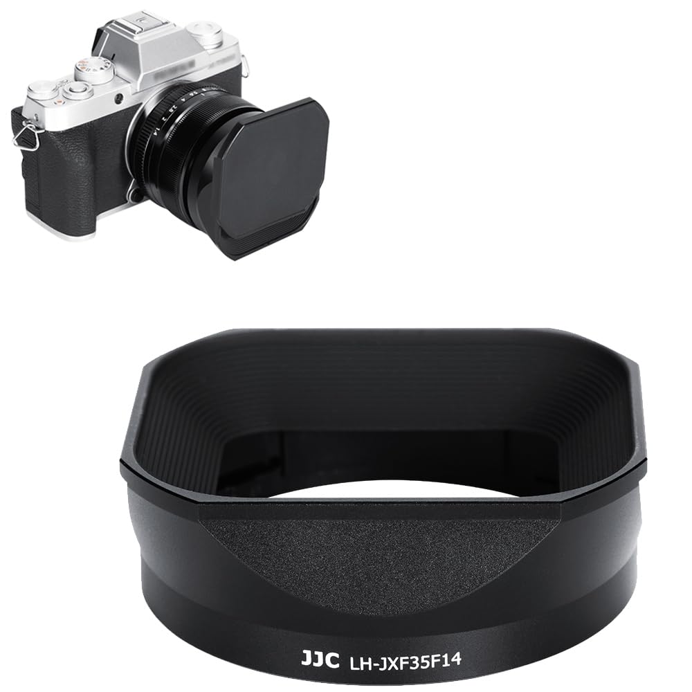 JJC Pare-soleil carré en métal avec capuchon pour objectif FUJIFILM XF 35 mm f/1.4 R – Filtre de 52 mm compatible avec objectif d'appareil photo