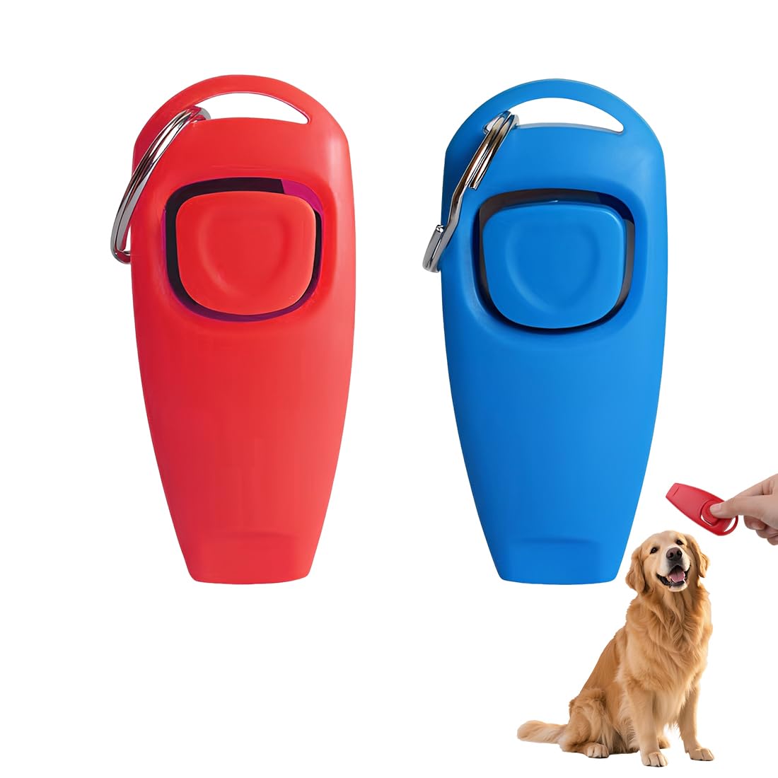 2 Pezzi Clicker Per Cani Clicker Addestramento Clicker Con Fischietto 2 In 1 Clicker Plastica Per Addestratori Animali Domestici Gatti Addestramento Richiamo Rosso Bl
