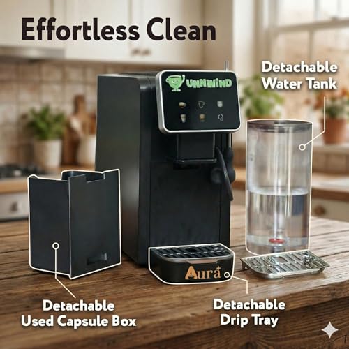 Image of Aura+ One-Touch Coffee Machine for Home with Touchscreen | 19-Bar Cappuccino, Latte & Espresso Maker | Milk Frothing & Auto Cleaning | Capsule Compatible (Aura+ Coffee Machine)