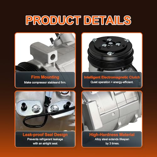 Image of AC Compressor with Clutch Compatible For Honda CRV 2.4L L4 2002-2006 | Air Conditioning Compressor Replacement# 10663AC 38810PNB006 38870PNB006, 10345240
