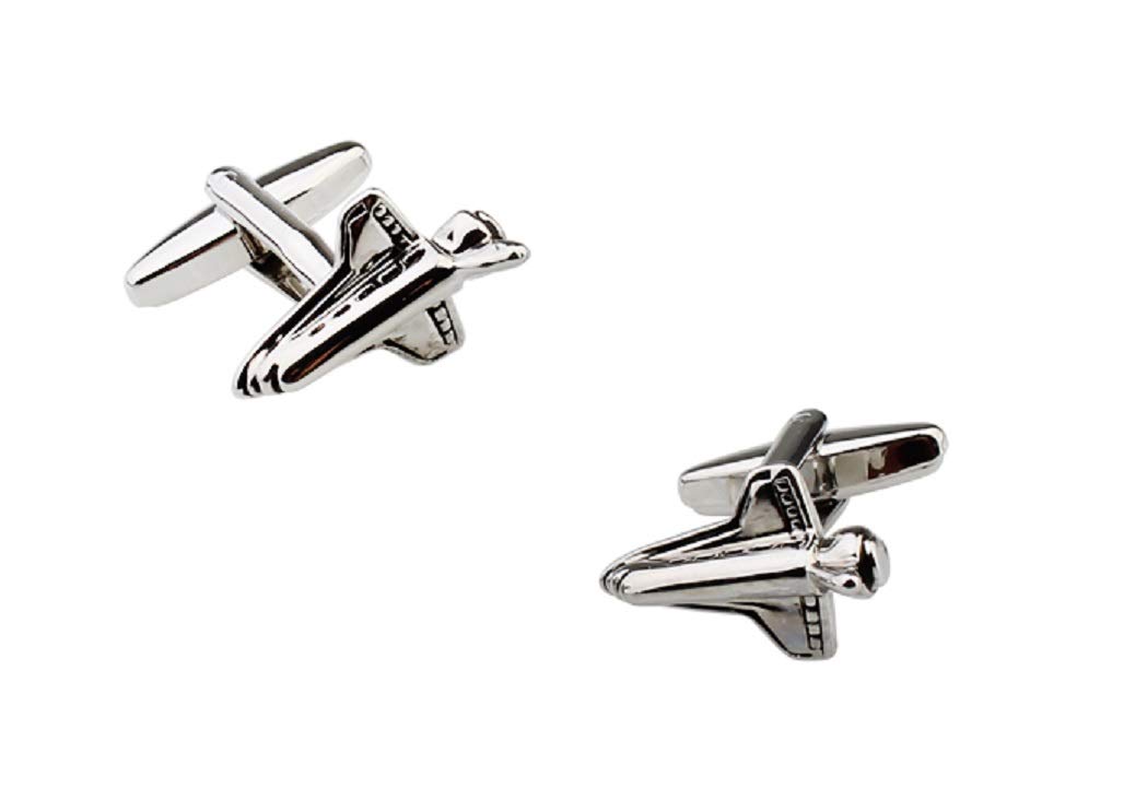 mrcuff Shuttle NASA Plane Space Station Spaceship Pair Cufflinks in a Presentation Gift Box & Polishing Cloth-picture-46