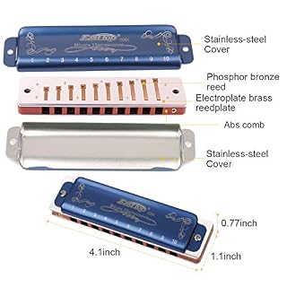 Easttop Professional Harmonica Blues Key of C 10 Hole 20 Tone Heavy Duty with Case & Cleaning Cloth for Professional Player, Beginner, Students, Best Gift - Les Beatles, Paul McCartney, John Lennon, RIngo Starr, George Harrison Easttop Professional Harmonica Blues Key of C 10 Hole 20 Tone Heavy Duty with Case & Cleaning Cloth for Professional Player, Beginner, Students, Best Gift – Image 5