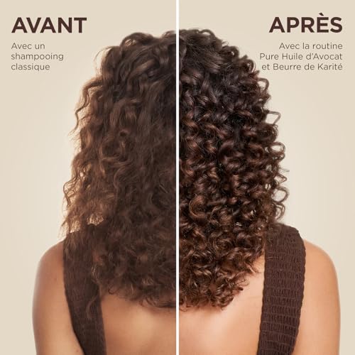 Garnier Ultra Doux - Shampooing pour Cheveux Secs, Bouclés à Crépus - À l'Huile d'Avocat et Beurre de Karité - Texture Crémeuse et Onctueuse - 300 ml - Homme & Femme – Image 6