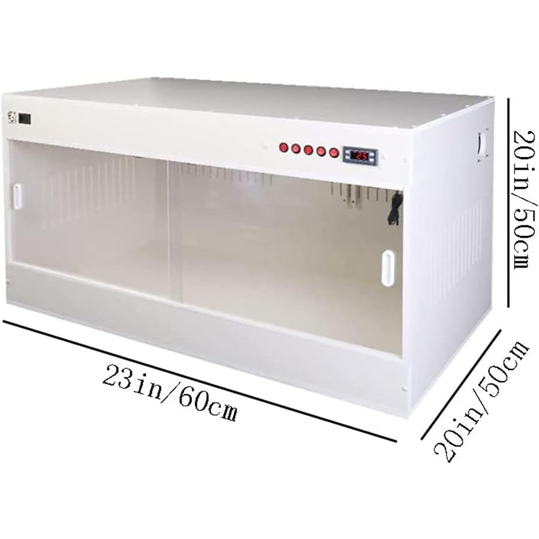 Caja/Incubadora De Cría De Gatitos Y Cachorros con Control Preciso De Calentador Y Ventilador, Panel LED Multifuncional, Monitoreo De Temperatura Y Humedad 60 * 50 * 50cm