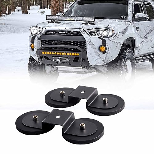 Chelhead Support magnétique 88 mm 2 pièces pour barre lumineuse à LED, support magnétique de phare à aimant ultra puissant pour utilisation sur le toit,...