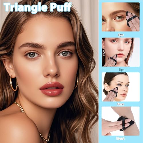 20 Pcs Makeup Puffers Triangle Powder Puffs Double Side Soft Makeup Puff Setting Powder Puff Loose Powder Puff Triangle Powder Puff Make Up Sponges for Face(Multicolor)