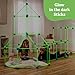 FUNbelievable! 132 Piece Glow in The Dark Fort Building Kit - Indoor Play Engineering Set with Connecting Sticks & Balls - Creative STEM Building Toys for Kids Play Spaces, Tents & Hideouts