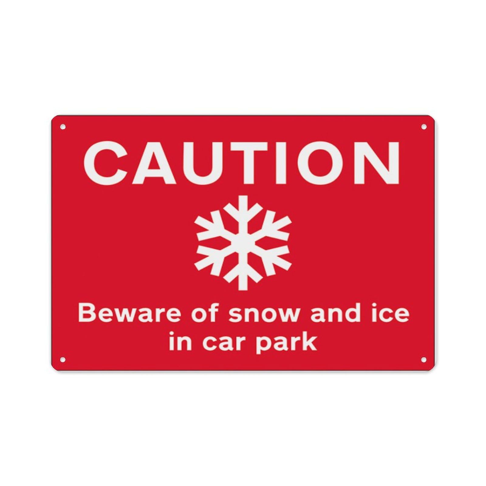 peiyeety Ice & Snow Signs Aluminum Tin Warning Signs For Home Outdoor Garden 8X12 Inches