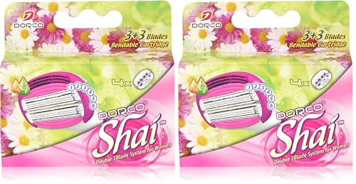 Dorco Shai 6 Blade Razor Cartridges Only - 4 Cartridges, Premium Precision Blades for a Smooth Shave, Compatible with Shai Razors, Ideal for Daily Grooming and Travel (Pack of 2) image 3