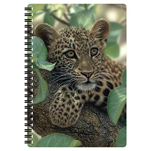 3D LiveLife Libreta A5 - Abraza árboles de Deluxebase. 80 páginas de bloc de notas lenticular 3D de leopardos e ilustraciones con licencia del reconocido artista Collin Bogle Cover