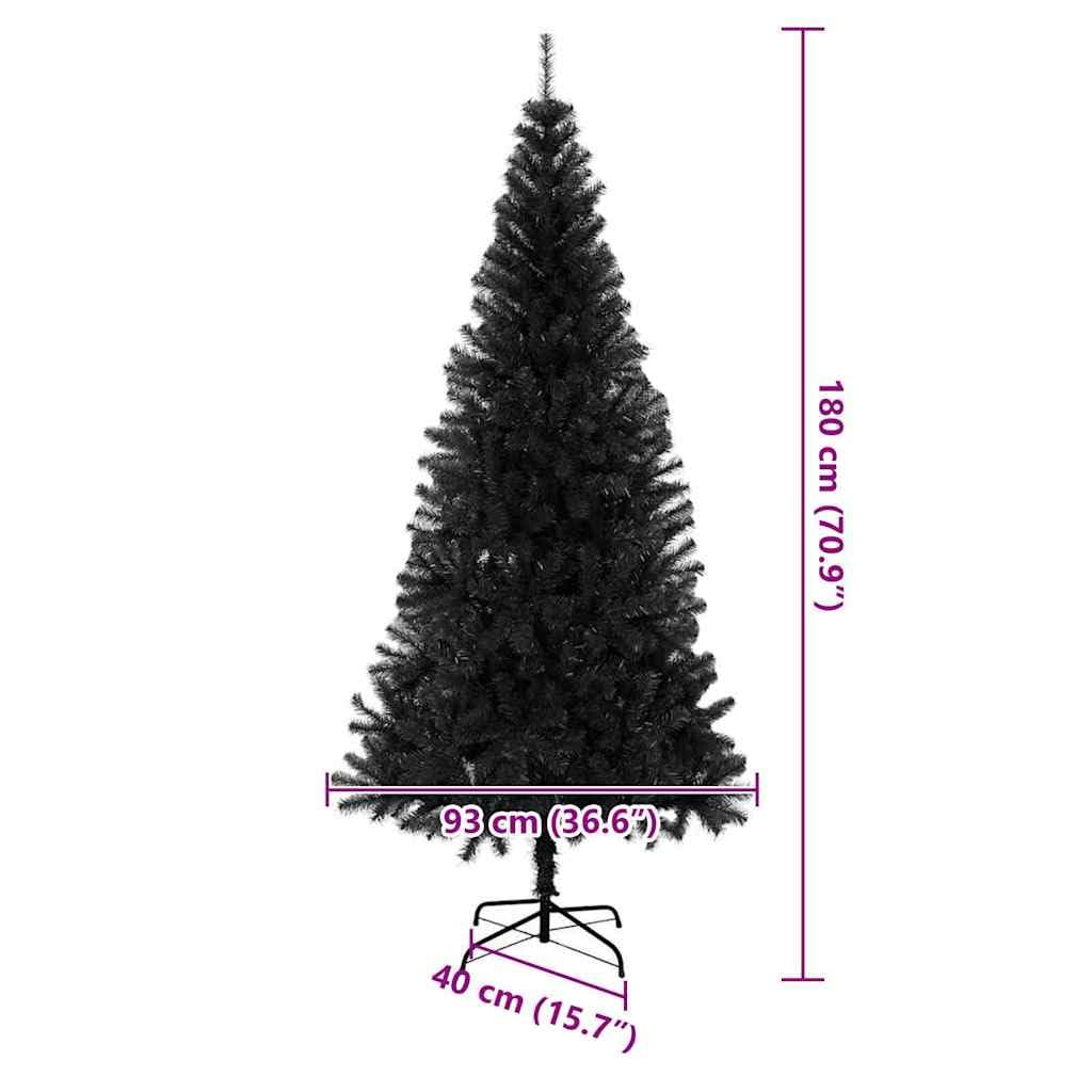 vidaXL Árbol de Navidad Negro 180 cm PVC