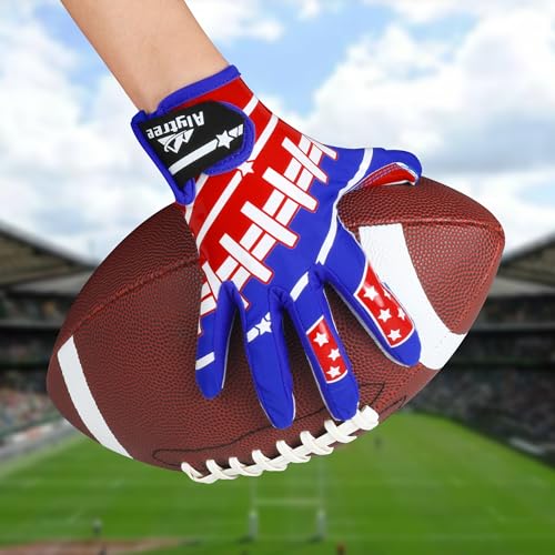 Invech Youth Football Gloves, Kids Receiver Football Gloves with Anti Slip Palm, Great Gift for Boys and Girls 8-12 - Thumbnail 3