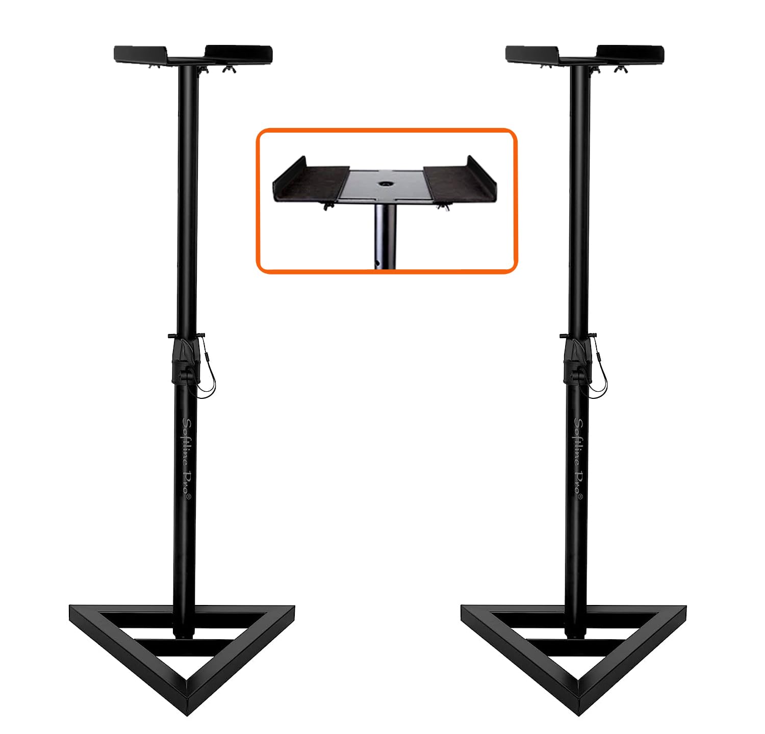 Softline Pro SP08 VP Heavy Duty Studio Monitor Stand Adjustable Top Plates (Set of 2)