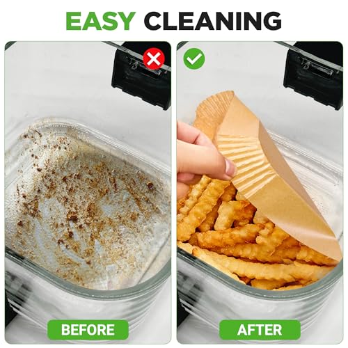 NutriChef 50-pcs Air Fryer Paper Liners - Square Disposable Parchment Liner | Non-Stick, Oilproof & Waterproof | Fits 5.8 QT Glass Pot | Airfryer Liners for Air Fryers, Ovens, Grilling & Baking by NutriChef - Used condition - Image 6