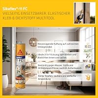 Sika – Kleb- und Dichtstoff – Sikaflex-11 FC Purform - Weiß – Elastisch - Geeignet für alle übliche Baustoffe – Lösemittelfrei und emissionsarm – 300 ml – Ansicht 3