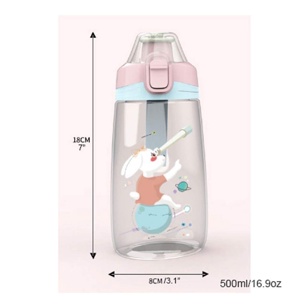 Botella de agua, botella de agua a prueba de fugas, botella de agua deportiva, bonita botella de agua para la escuela, niños y niñas, botella a prueba de fugas, botellas de agua con tapa abatible de