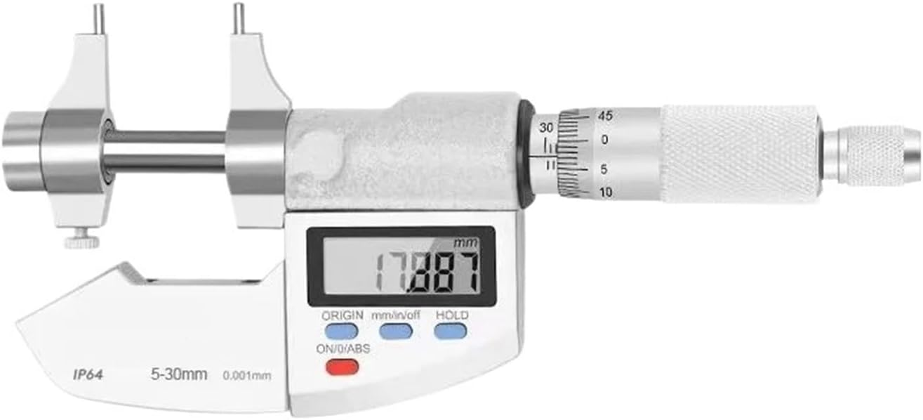 Digital Display Internal Micrometer 5-30mm 0.003 Internal Aperture Measuring Ruler Electronic Digital Display Ruler(Range 5-30mm)