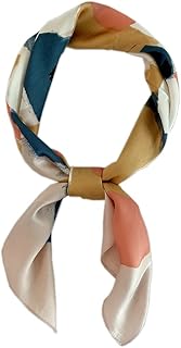 Livrerpi Silk Feeling Scarf Medium Square Satin Head Scarf for Women 27.5 Gifts 100% Fabric Polyester(Oil Paint Pink A026-1)