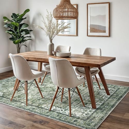 SIILOOM 5x7 Washable Area Rug, Non Slip Indoor Mat for Bedroom Living Room by SIILOOM - Used condition - Image 2