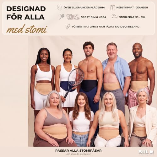 Image of SIIL Ostomy Belt Beige abdomen Colostomy, Ileostomy, Urostomy | Ostomy Bag Cover Swimming & Sports | Stoma Support Belt