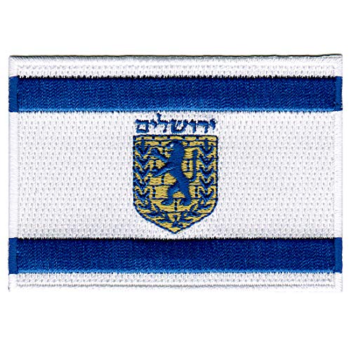 Jerusalem Flag Embroidered Patch Israel Iron-On Jewish Emblem