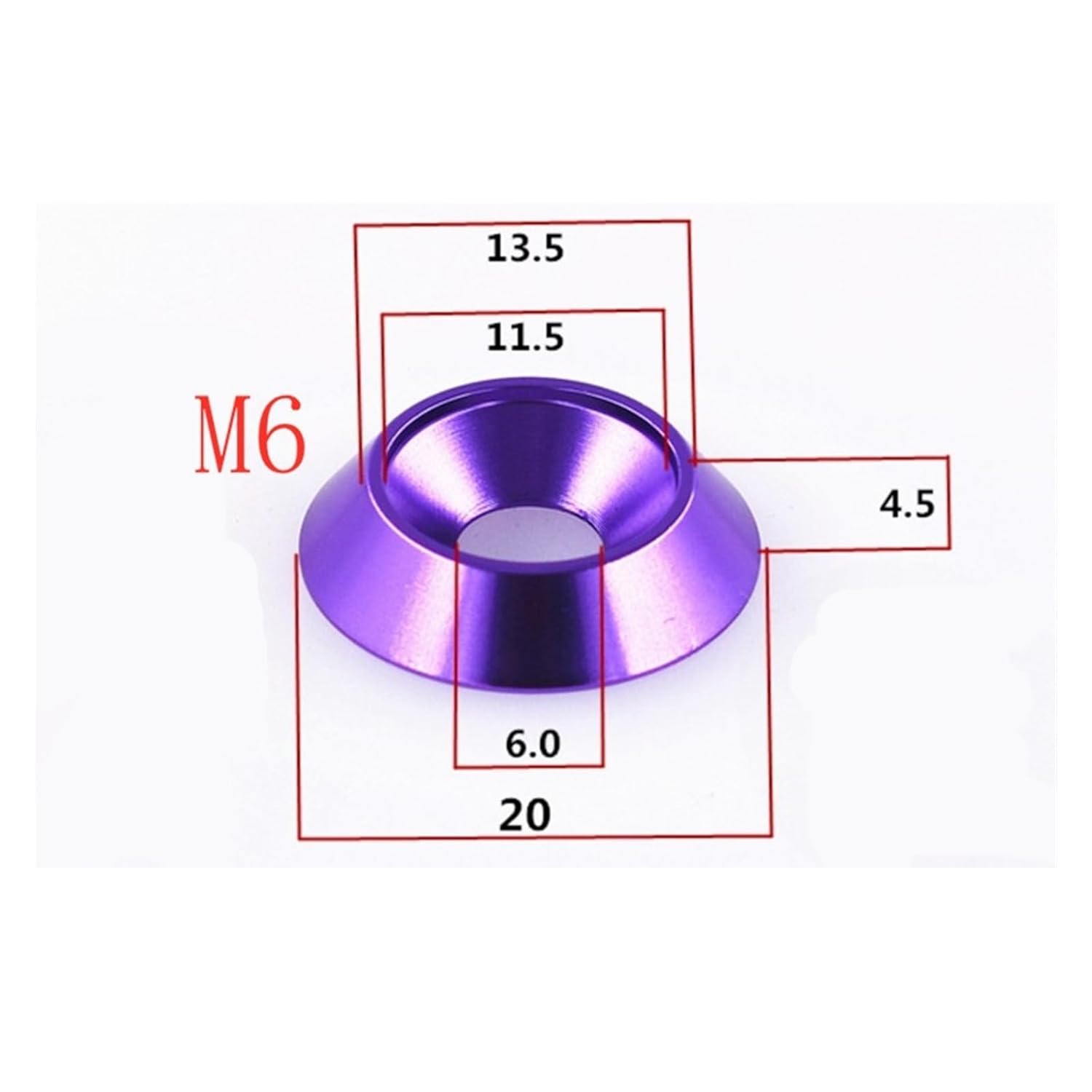 Flat Head Countersunk Washers,Aluminum Washers, Aluminum Countersunk Flat Head Washers Multicolor Multiple Sizes Pack of 5-10 pcs(Orange,M8 5pcs)