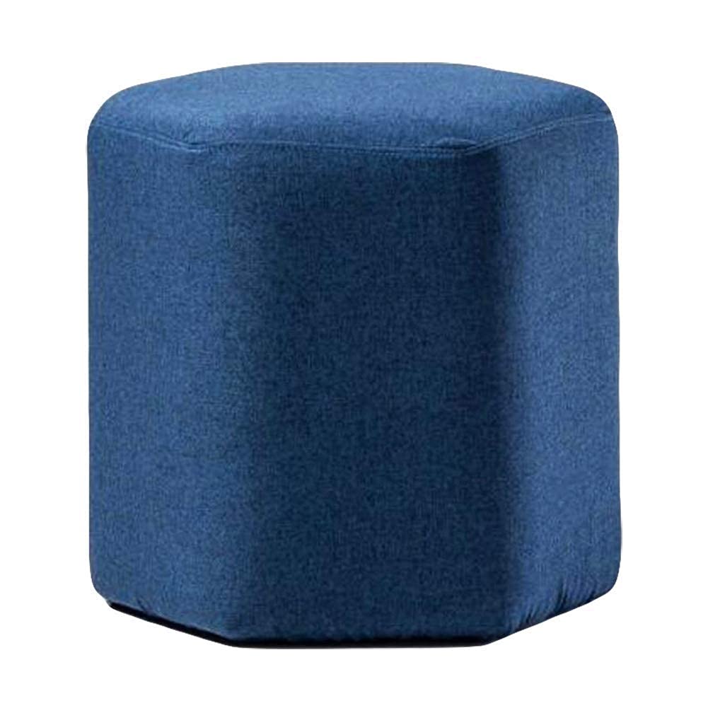 Pouf repose-pieds étape bleu compact 42x42x40cm pour canapé