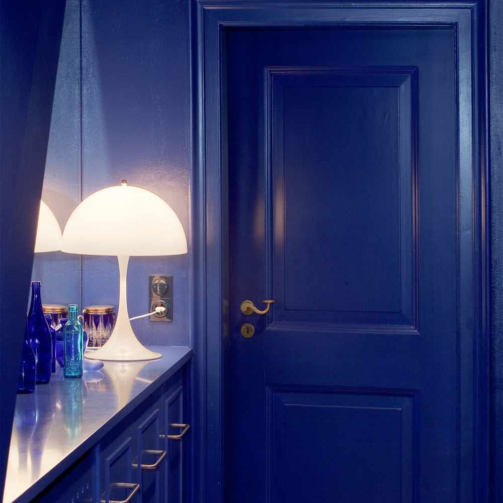 Vetrineinrete® Lume moderno bianco abat jour attacco E27 lampada da tavolo scrivania lumetto