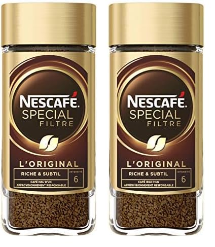 Nescafé Granulée SPECIAL FILTRE RECETTE ORIGINALE DE RETOUR, Café Soluble, Flacon de 100g (Lot de 2)