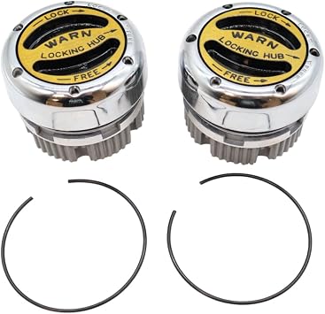 WARN 20990 Premium Manual Locking Hub with Zinc Aluminum Alloy Dial, Dual Seals and 19 Splines, Chrome, 1 Pair