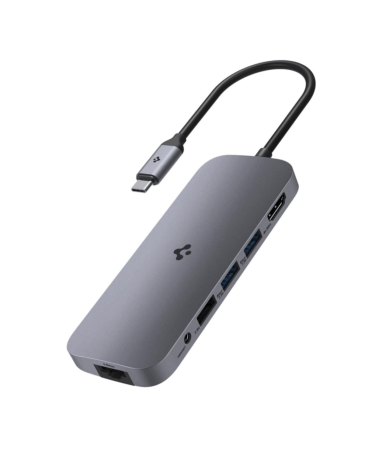 Spigen USB C Hub, 9-in-1 100W PD 3.0 4K 30Hz HDMI 5Gbps USB-A and 2 US