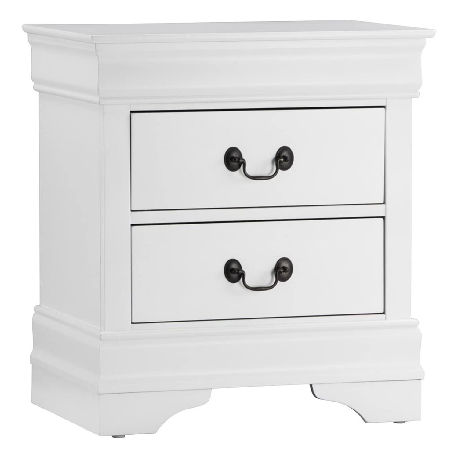 HomeRoots Benjara Benzara Classy Nightstand with Spacious Drawers, White,