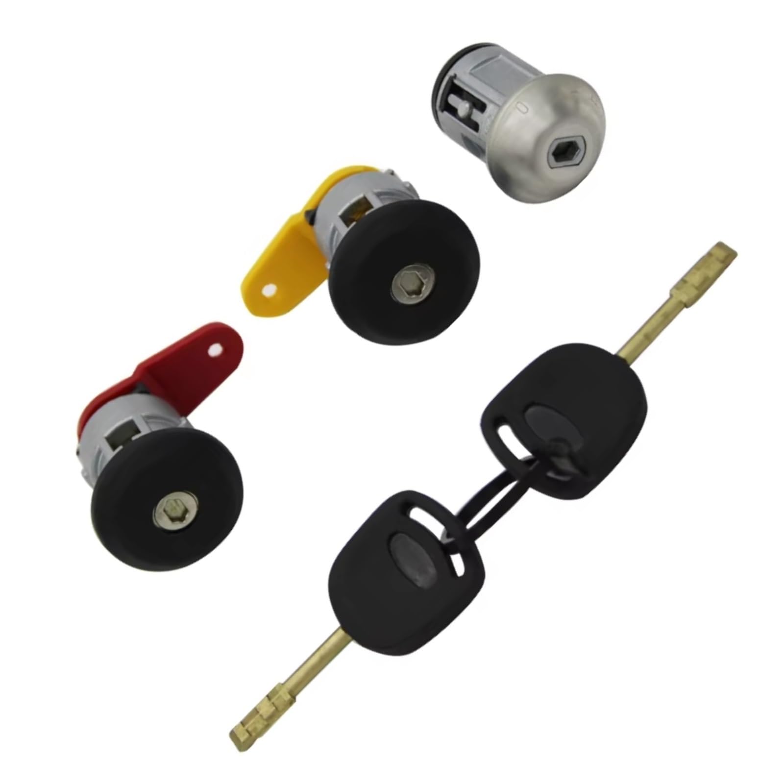Qaliydfd One Color Ignition Lock Cylinder Compatible With For Courier 1995-1999 For Escort 1995-2000 Automotive Ignition Lock Cylinder Door Switch Two Keys Set Al052