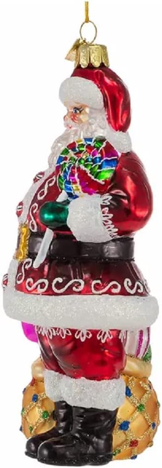 7-Inch Bellisimo Santa with Candy Glass Ornament