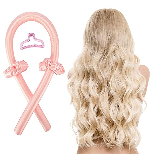 Heatless Hair Curlers For Long Hair,DJDZ No Heat Soft Foam Silk Curls headband Hair Rollers You Can To Sleep In Overnight,Curling Ribbon and Flexi Rods for Natural Hair