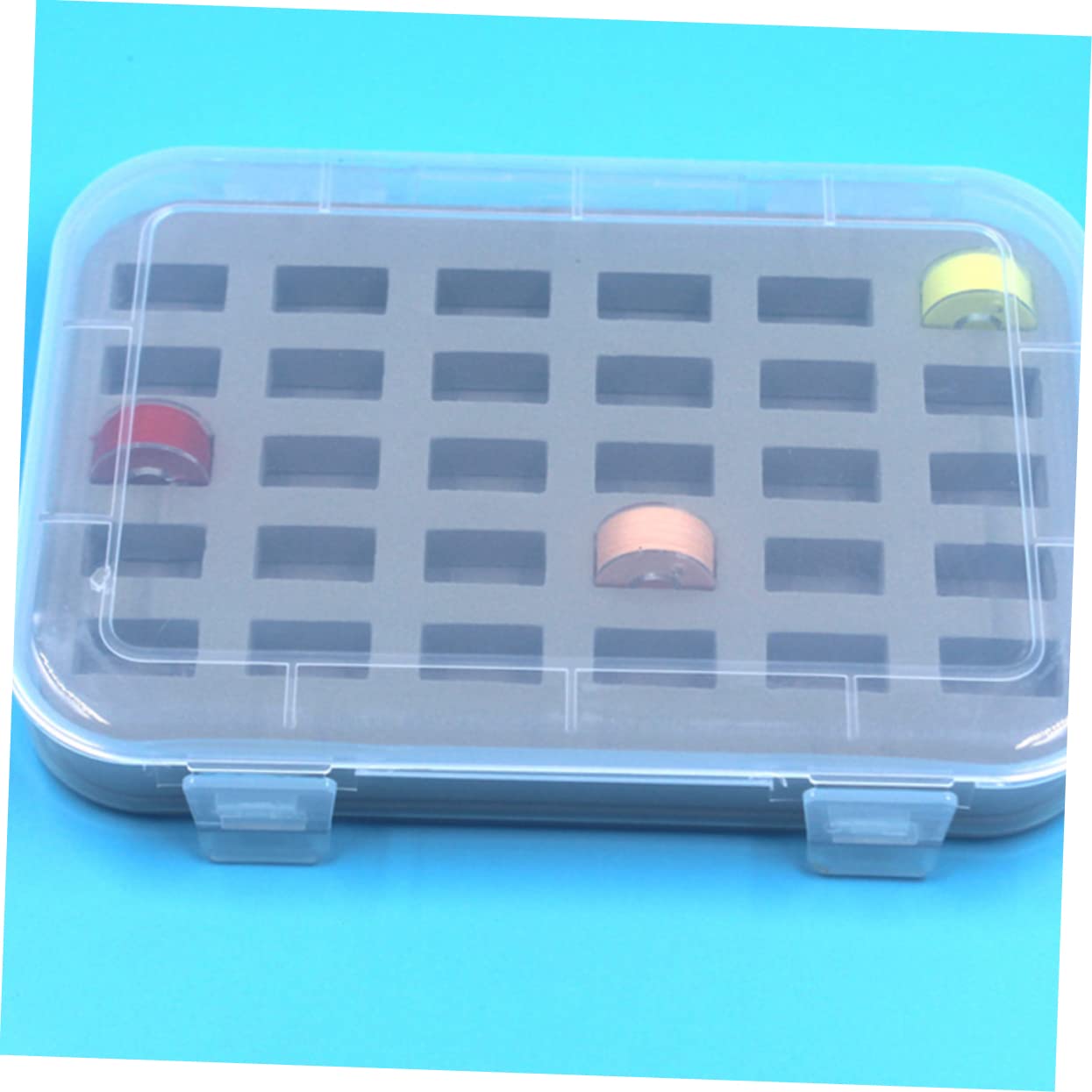 STOBOK 3pezzi Scatola Organizer per Rocchetti da Cucito con Scomparti Contenitore Plastica Trasparente con Spugna Fissaggio Accessori per Macchina da Cucire e Cucito Casa