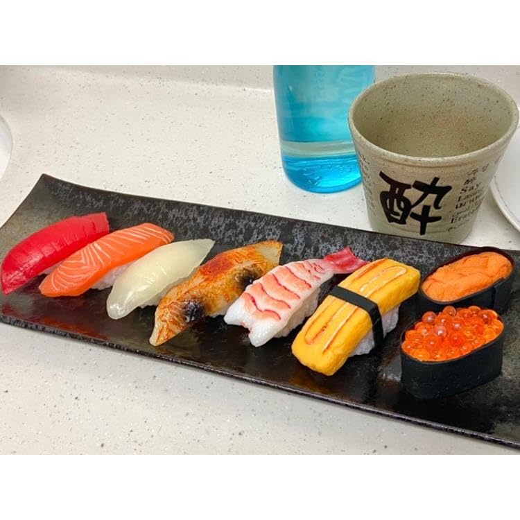 Japanese Food Sample Sushi Set of 8 Types Life Size Nigiri Replica Display