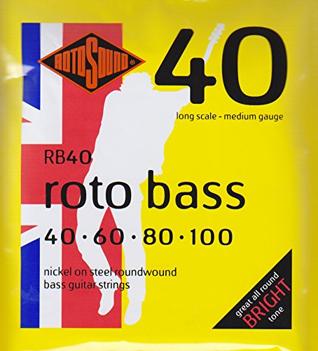 Rock Star Academy Rotosound Cordes pour guitare basse RB40 - Les Beatles, Paul McCartney, John Lennon, RIngo Starr, George Harrison Rock Star Academy Rotosound Cordes pour guitare basse RB40