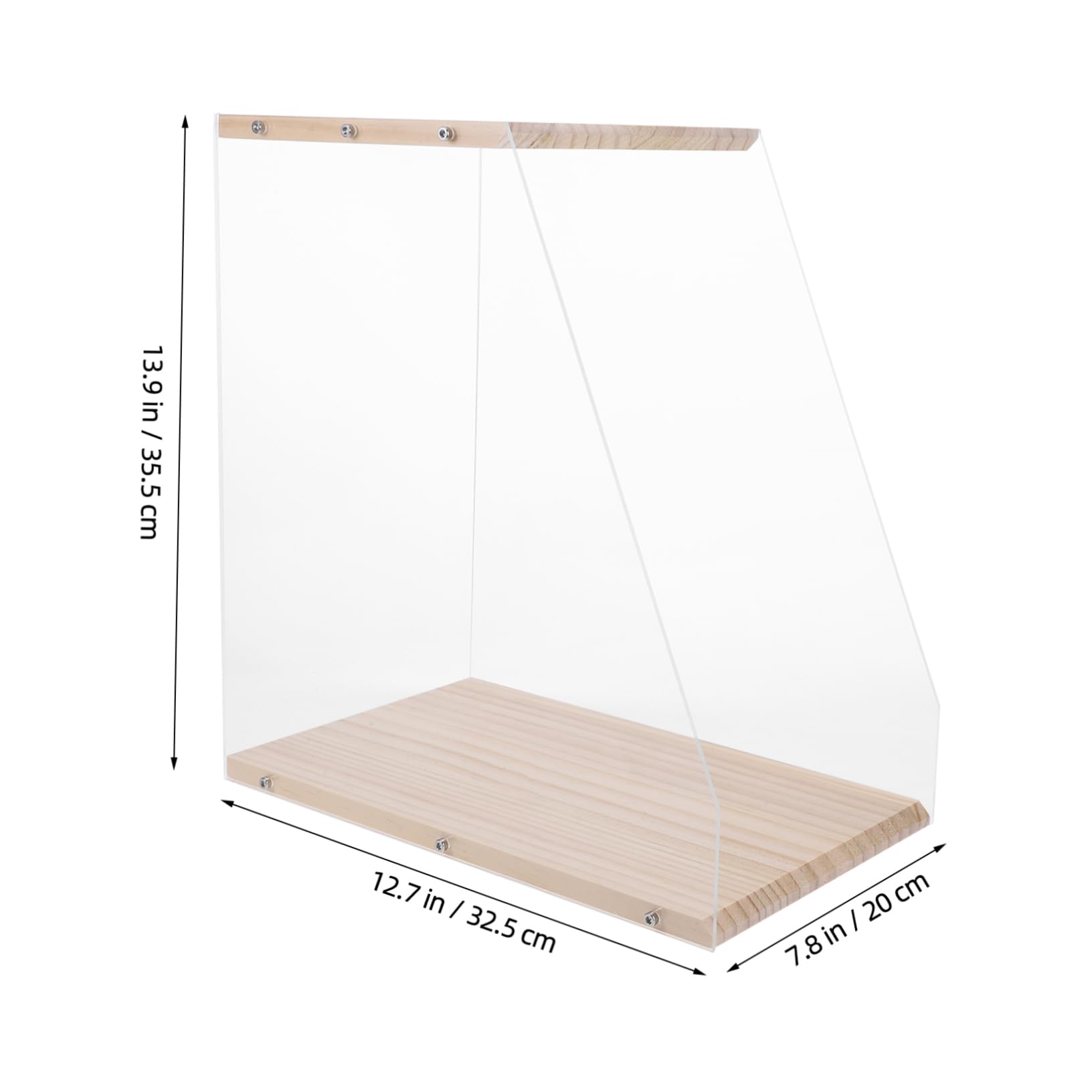 Amosfun Mobile in Legno e Acrilico Trasparente Porta Dischi Vinile Design Minimalista per Organizzare CD e Cassette, per Arredamento Desktop Moderno