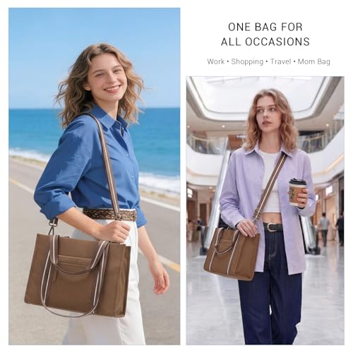 Image of ACUARIO Tote Bag for Women, Work Tote Handbag with Pockets, Shoulder Bag for Office Business Travel Daily Commute