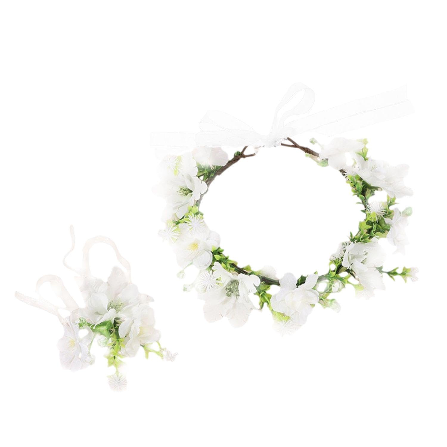 EOWVISN 1 Piece Pet Garland, 1 Piece Pet Bracelet, Pet Wedding Flower Collar, Pet Flower Bow Tie, Dog Wedding Flower Crown
