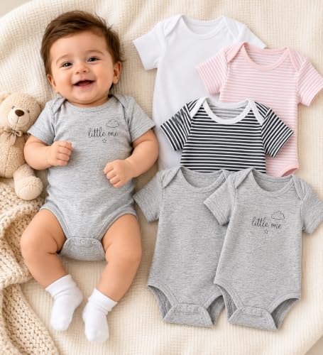 Image of TuddyBuddy 100% Cotton Multi Color Romper /Bodysuit /Onesies for Baby Boy - (Pack of 4 Half Sleeves, Graphic Printed Rompers for Baby Boy)