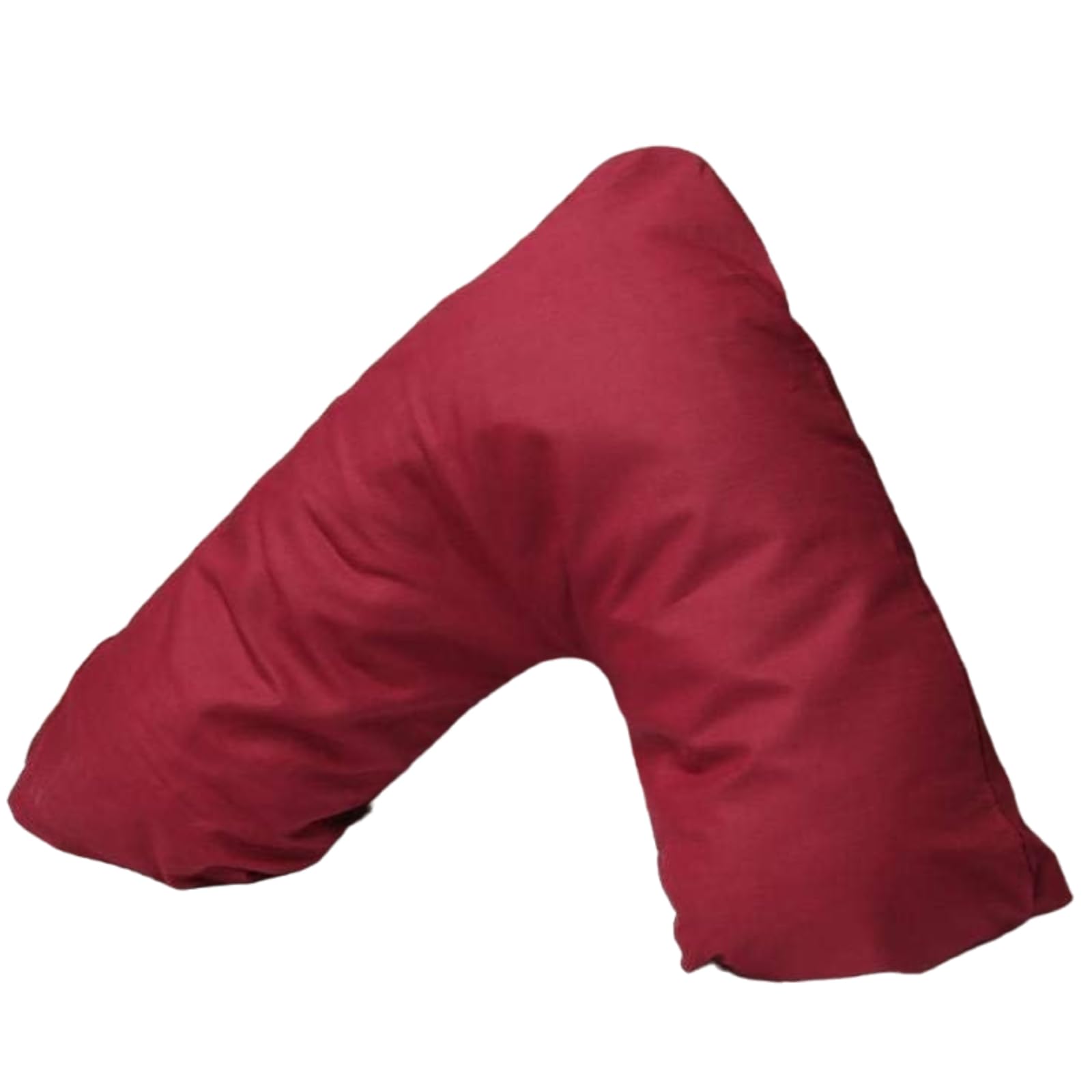 LSC Pregnancy V Pillow with Polycotton Pillowcase Orthopedic V Shaped Pillow for Maternity Nursing & Body Support Comfortable Support for Head Neck Back & Legs (Burgundy)