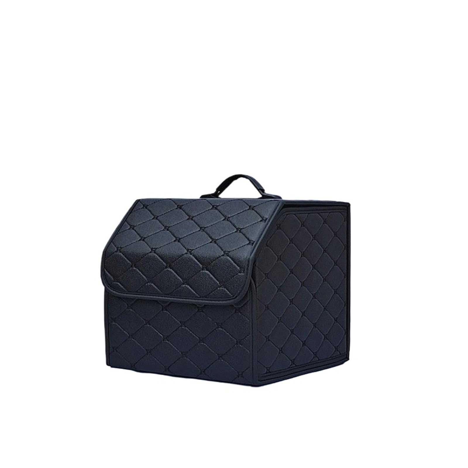 Car Trunk Organizer for Buick Enclave 2009-2015(Without Armrest), Foldable Leather Storage Box with Lid Handle Cargo Management Container Portable,S