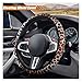 4PCS Leopard Cheetah Print Car Accessories Set, Universal 14-15 Inch Steering Wheel Cover & Quarter Keyring & 2 Cup Holder Coasters, Fashionable Car Interior Decoration for Women Men (Leopard)