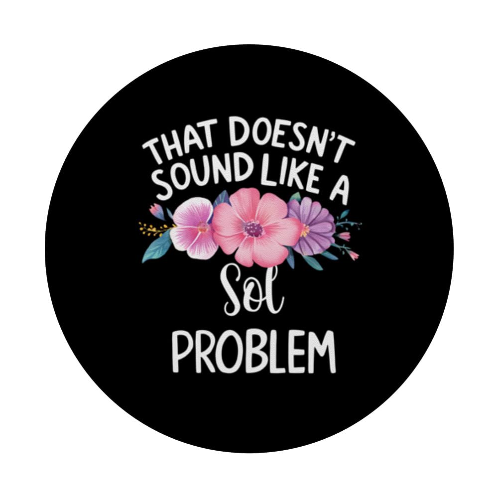 SOL Personalized Cute Flower Girls SOL Name PopSockets Swappable PopGrip, Black - Image 3
